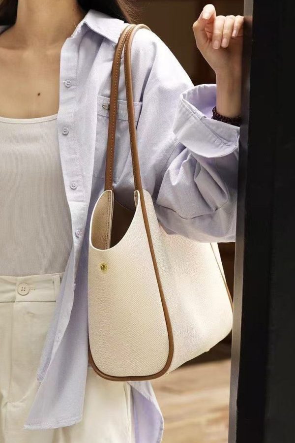 Elegant White Large Capacity Solid Durable Faux Leather Shoulder Bags