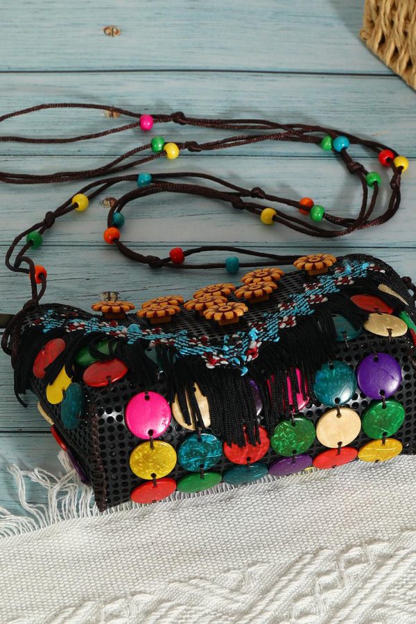 Ethnic Style Coconut Shell Handmade Woven Crossbody Bag