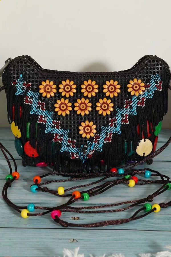 Ethnic Style Coconut Shell Handmade Woven Crossbody Bag