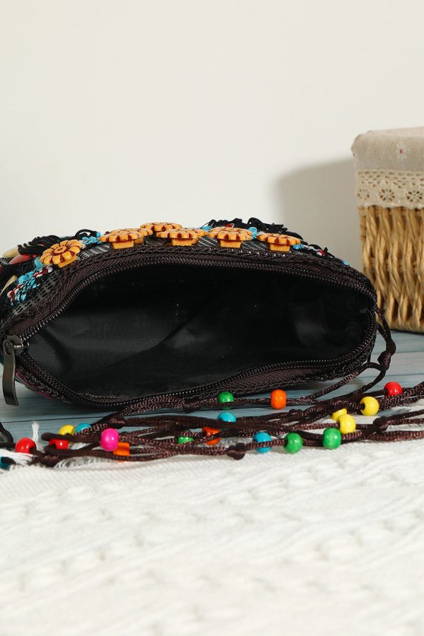 Ethnic Style Coconut Shell Handmade Woven Crossbody Bag