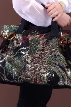 Ethnic Style Embroidered Tassel Canvas Shoulder Bag