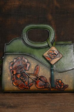 Ethnic Style Retro Camel Embossed Hand Held Crossbody Bag