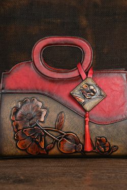 Ethnic Style Retro Camel Embossed Hand Held Crossbody Bag