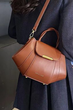 European And American Fashion Splicing Pumpkin Crossbody Bag