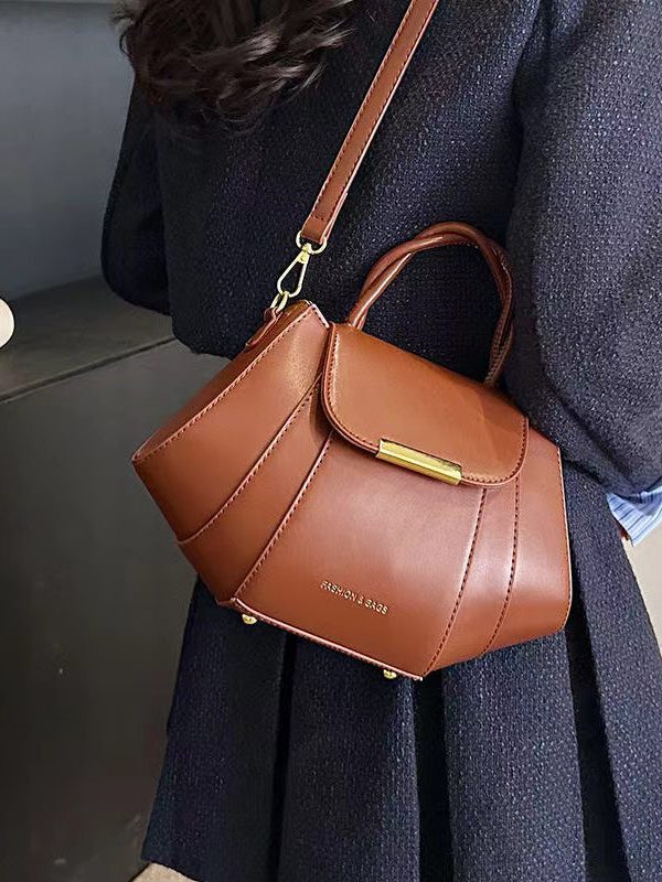 European And American Fashion Splicing Pumpkin Crossbody Bag