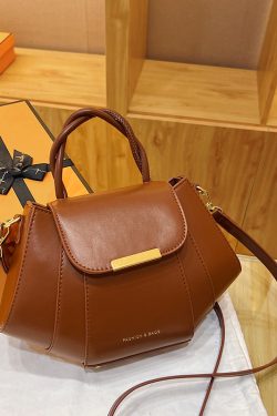 European And American Fashion Splicing Pumpkin Crossbody Bag