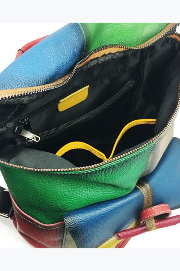 European And American Style Colored Genuine Cowhide Backpack