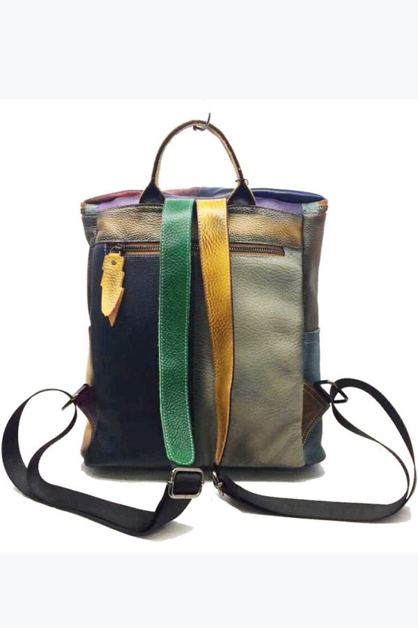 European And American Style Colored Genuine Cowhide Backpack
