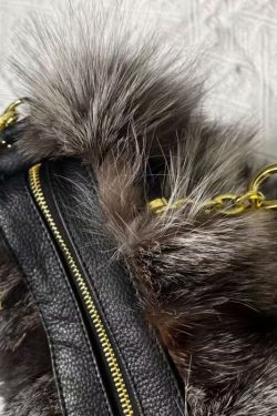 European And American Style Fox Fur Large Capacity Tote Handbag