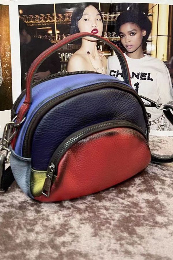 European And American Yellow Cowhide Carrying Crossbody Bag