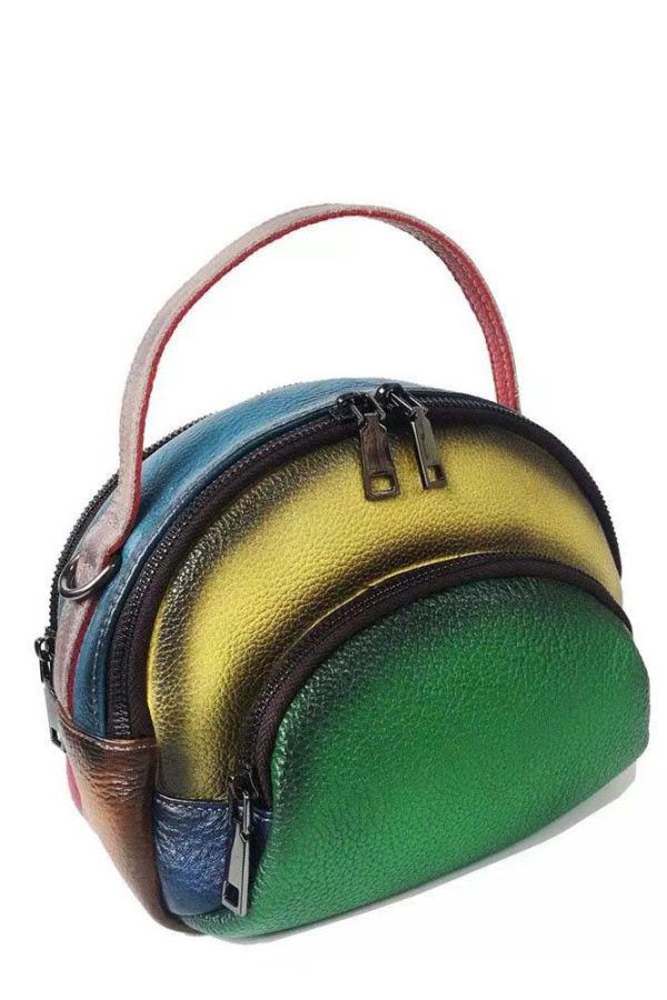 European And American Yellow Cowhide Carrying Crossbody Bag