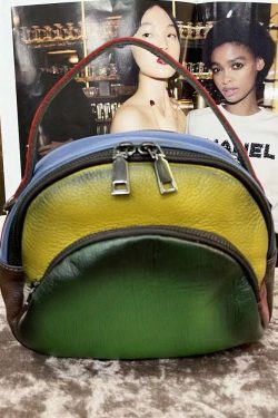 European And American Yellow Cowhide Carrying Crossbody Bag