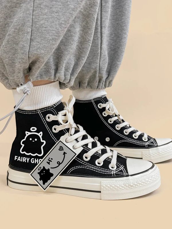 Fairy Ghost Lace Up Canvas Shoes