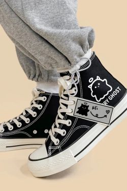 Fairy Ghost Lace Up Canvas Shoes