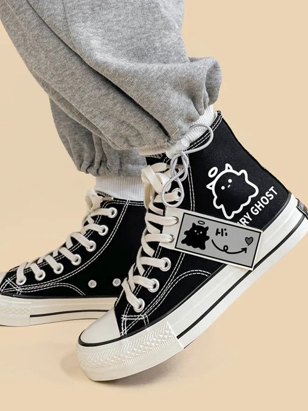 Fairy Ghost Lace Up Canvas Shoes