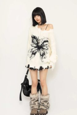 Fairy Grunge Butterfly Fluffy Sweater