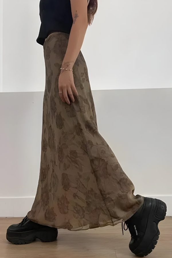 Fairy Grunge Floral Maxi Skirt