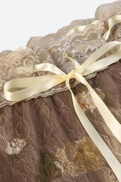 Fairy Grunge Floral Off Shoulder Lace Top