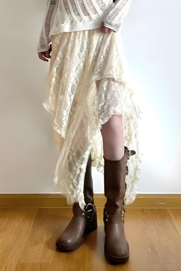 Fairy Grunge Lace Midi Skirt