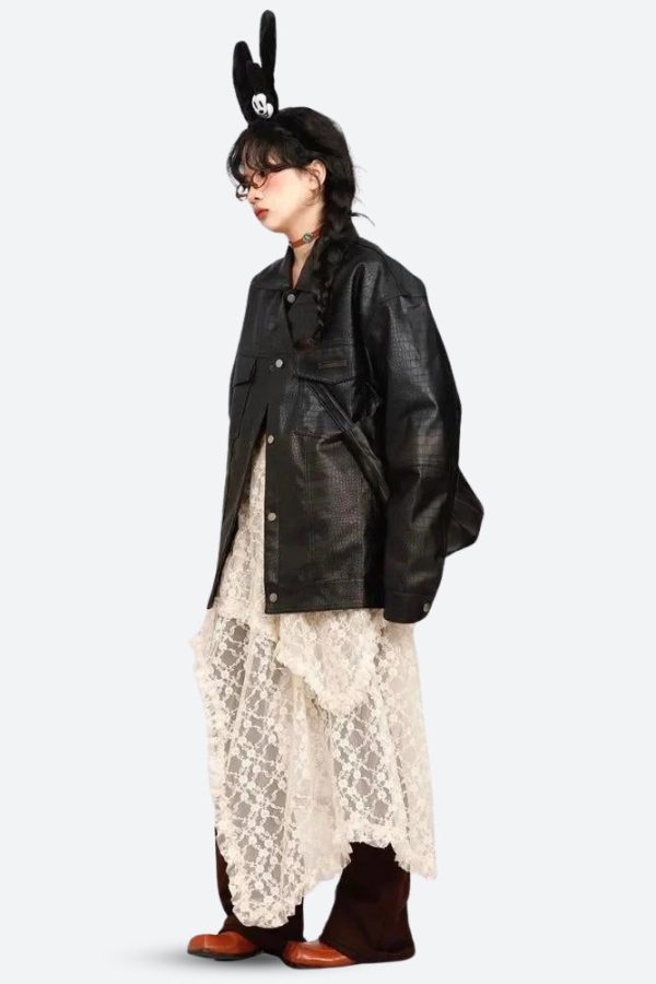 Fairy Grunge Lace Midi Skirt