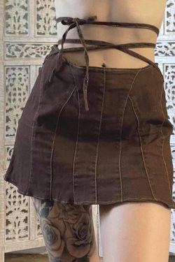 Fairy Grunge Lace Up Mini Skort