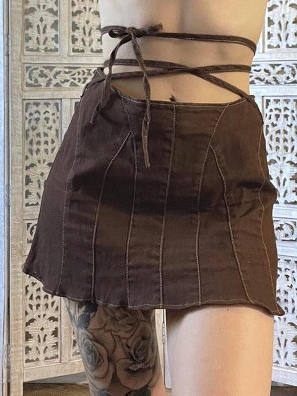 Fairy Grunge Lace Up Mini Skort