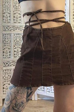 Fairy Grunge Lace Up Mini Skort