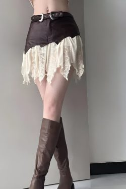 Fairy Grunge Patchwork Lace Mini Skirt