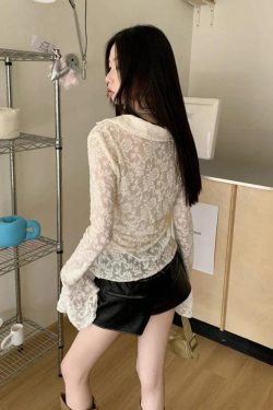 Fairy Grunge Transparent Lace Blouse