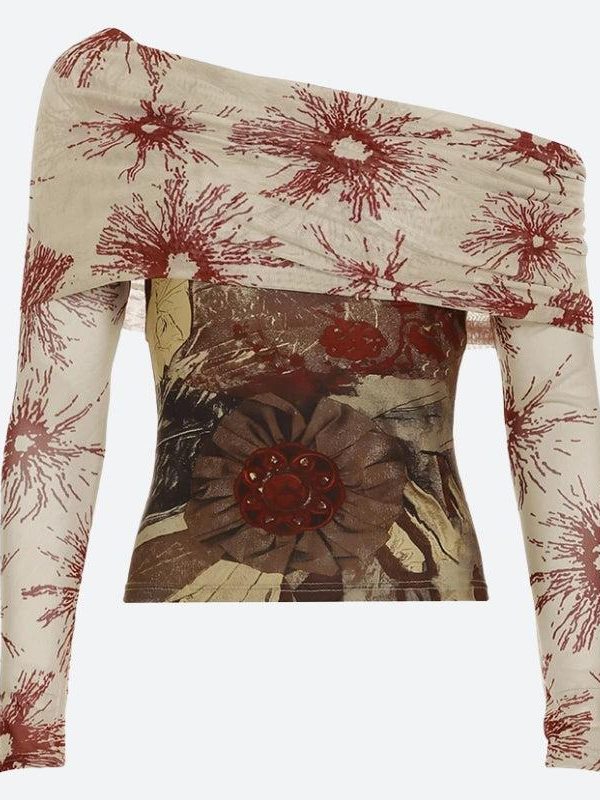 Fairycore Bohemian Off Shoulder Top