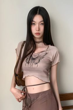 Fairycore Butterfly Crop Top & Maxi Skirt Two Piece Set