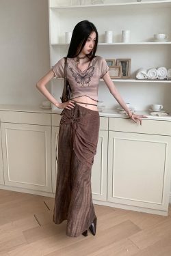 Fairycore Butterfly Crop Top & Maxi Skirt Two Piece Set