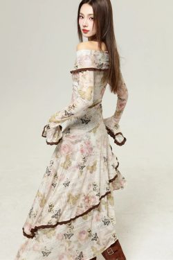 Fairycore Butterfly Off Shoulder Midi Dress
