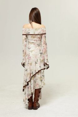 Fairycore Butterfly Off Shoulder Midi Dress