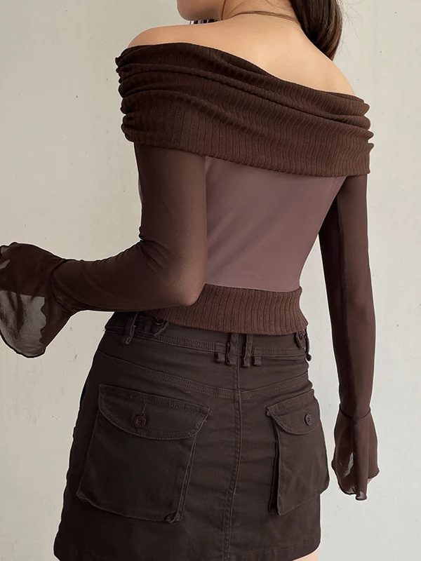 Fairycore Butterfly Ruched Off Shoulder Top