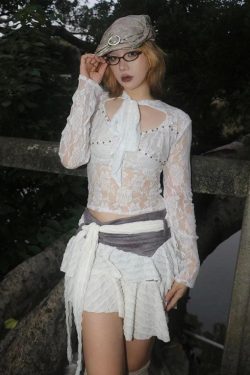 Fairycore Cut Out Lace Top