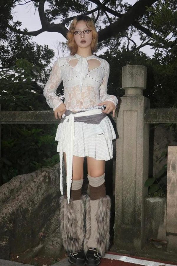 Fairycore Cut Out Lace Top