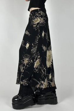 Fairycore Dark Fairy Midi Skirt