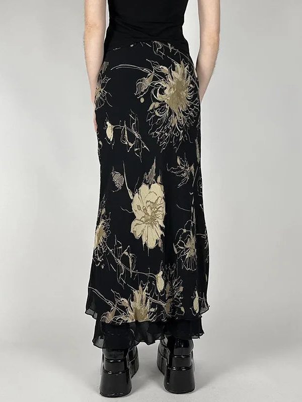 Fairycore Dark Fairy Midi Skirt