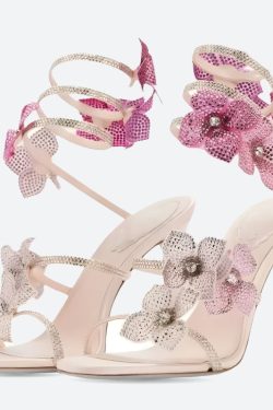 Fairycore Floral Rhinestone Heels