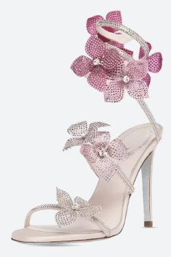 Fairycore Floral Rhinestone Heels