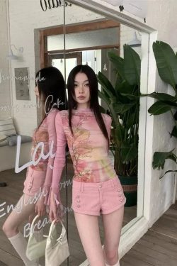 Fairycore Floral Ruffled Cuff Top