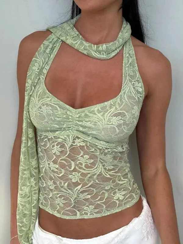 Fairycore Lace Halter Top