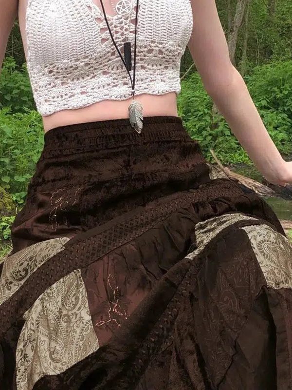 Fairycore Patchwork Maxi Skirt