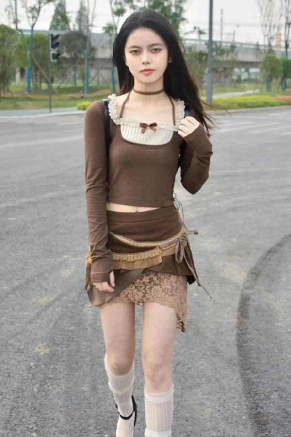 Fairycore Patchwork Mini Skirt