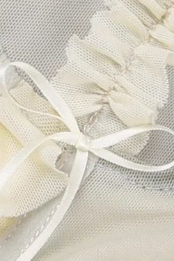 Fairycore Ruffled Mesh Corset Top