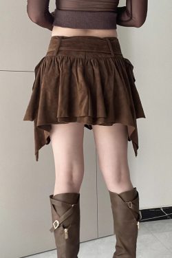 Fairycore Suede Mini Skirt