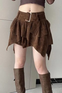 Fairycore Suede Mini Skirt