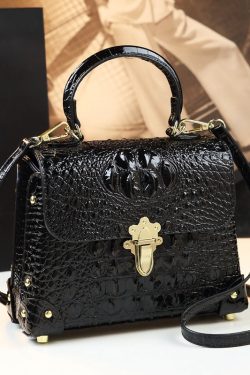 Fashion Alligator Pattern Solid Durable Versatile Women Handbags