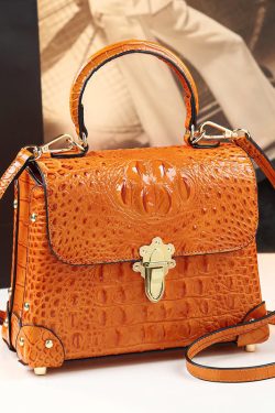 Fashion Alligator Pattern Solid Durable Versatile Women Handbags